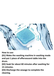 Deep Clean Washing Machine Tablets &ndash; Descaling Tub Cleaner Powder for Front &amp; Top Load Machines, Removes Drum Stains, Residue, and Odors &ndash; Effective Washing Machine
