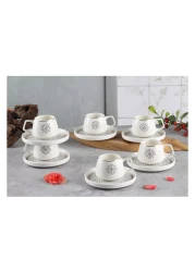 Shallow By S&amp;A Mona Coffee Cup and Saucer Set 100ml 12 PCS