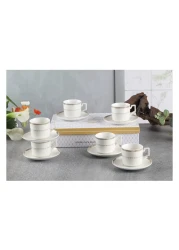 شالو باي إس آند إيه روزا طقم أكواب القهوة والصحون 90 ملل 12 قطعة