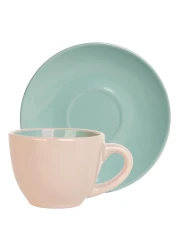 Moire Coffee Cup And Saucer Set Two Tone 90ml 4 PCS