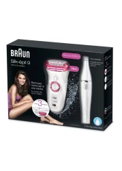 براون سيلك إبيل 9 آلة نزع الشعر للإستخدام الرطب والجاف بدون أسلاك 9-538 - أبيض