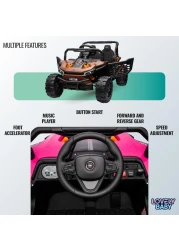 Lovely Baby Powered Riding Jeep for Kids LB 5151, Battery Operated Power Truck with Remote-Control, Light, Music, Best Gift for children 1-4 Yrs - Brown