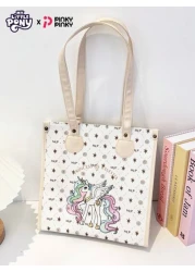 MY LITTLE PONY حقيبة حمل وشنطة كبيرة السعة على شكل وحيد القرن لطيف للبنات، خفيفة الوزن وعصرية، قابلة للطي وذات استخد