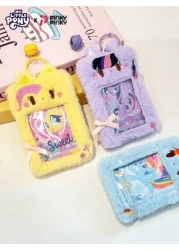 MY LITTLE PONY Card Cover Keychain Plush Pendant Can Store Campus Cards Meal Cards Document Set Student s Good Item Fashion Decoration For Christmas Gift For Holiday For Young Girls White Collar Worke