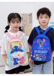 Disney 1 Disney Backpack Stitch Student Bag Lightweight Cartoon Pattern Storage Bag Small Backpack With Zipper Seal Storage Bag Suitable For Stationery Organization Gift Bag For Friends Gatherings On