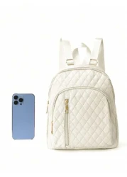 قطعة واحدة ، بسيطة وأنيقة ، حقيبة ظهر بسحاب مخملية بسيطة اللون مع جيوب متعددة و خفيفة الوزن و ذات سعة كبيرة للط