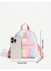 1pc Girls Cute Classic Backpack With 26 A Z Letter Print Shoulder Bag Heart Wallet Adjustable Strap Design Ideal Gift For Valentine s Day Suitable For Daily Outdoor School Travel Hiking Portable