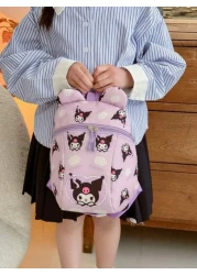 Sanrio KT Cat Nylon Kids Backpack Cute Mini Girls Bag Lightweight Cartoon Pattern Pouch Zipper Closure Kitty Dog Little Girl Schoolbag Suitable Gift Bag For Friends Gathering Travel Bag For Outing