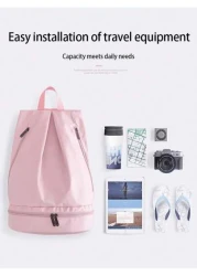 1pc Boys And Girls School Backpack Waterproof Large Capacity Sports Backpack With Shoe Compartment Fashion Solid Color Casual Backpack Suitable For Outdoor Outing Travel Hiking Stadium Sports Universi