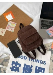 حقيبة ظهر صغيرة بلون أحادي عصرية وعتيقة مناسبة للتسوق واللعب والسفر مناسبة للذكور والإناث. زيبر وحزام كتف قاب