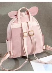 1pc Cute Fashionable Mini Plush Bow Backpack For Kids Girls Versatile Small Travel Shoulder Bag Suitable For Teens
