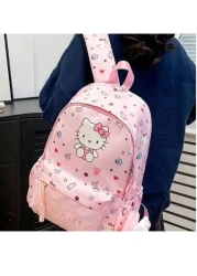 Sanrio حقيبة ظهر Sanrio، حقيبة مدرسية كاواييه أنيقة ، حقيبة ظهر ملونة للفتيات ، حقيبة خارجية قابلة للطي سعة كبيرة