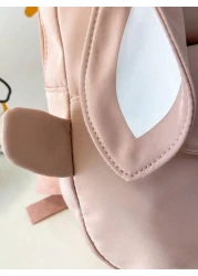 1قطعة حقيبة ظهر صغيرة للفتيات مزودة بسحاب بتصميم أرنب كرتوني