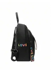 Large Capacity Multi Pocket Black Oxford Cloth Wear Resistant Backpack Fashionable Street All Match Commuter Bag Exquisite Student Schoolbag Mobile Phone Computer Bag Suitable For Fashionistas Work Bu