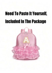1pc Girls Nylon Zipper Closure A Z 26 Letters Fashion Lace Dance Bag Dance Ballet Bag Practice Double Shoulder Latin School Bag Backpack Suitable For Daily Use Zipper Random DIY Alphabet Stickers