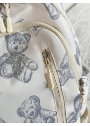 1pc Cartoon Kindergarten Zipper Closure Cute Backpack For Girls Suitable For All Seasons Daily Use Mini Bag For College Students