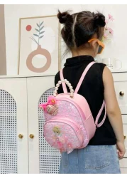 Girls Cartoon Figure Graphic Sequin Decor Backpack
