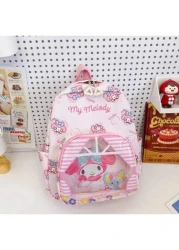 Sanrio حقيبة ظهر سعة كبيرة، كولومي، كلب القرفة، ميلودي ثلاثة أنماط، التصميم الشفاف للحقيبة، أكثر سهولة في رؤية ا