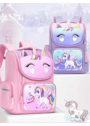 Children s Shoulder Bag Elementary School Students Schoolbag 6 12 16 Years Old 1 2 3 4 5 6 Grades Cute Waterproof Boys And Girls Backpack Purple Pink