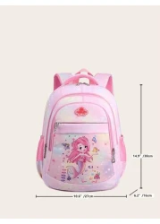 حقيبة ظهر كلاسيكية سستة حورية البحر نمط مزخرف برقعة عبارة بنات