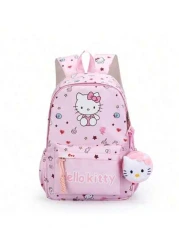 Sanrio 1Pc Cartoon Backpack Cute Daypack Kitty Cat Cartoon Anime Storage Bag Casual Travel Commute Knapsack Makeup Bag Cosmetic Bag Vacation Organizer Large Capacity Makeup Organizer Makeup Case For L