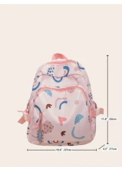 Cute Hundred School Shoulder Backpack Includes Pendant Flower Printed Backpack Kawaii Style Student Schoolbag Girls Travel Backpack Kids Backpacks
