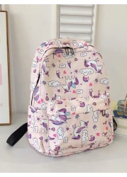 3 Pieces Set Of Fashionable Printed Leisure Travel Backpack Large Capacity Backpack Children Backpack Backpack Preparatory Style School Fashion Backpack Bag Large Capacity With Insulated Lunch Bag Wit