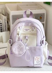 Japanese Cute Girl Hit Color Mini Shoulder Bag Female Korean Version Of The Dopamine Star Small Backpack Junior High School And High School School Bag Out Of The Travel Study Spring Tour Shoulder Bag