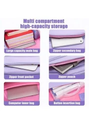 1pc Large Capacity Girls Backpack Casual Fashion Backpack 15 6 Inch Laptop Backpack School Bag With Luggage Strap Outdoor Traveling Bag Suitable For Teenage Girls School And Travel