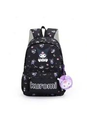 Sanrio 1 حقيبة ظهر، حقيبة مدرسية أنيقة كاواييي، حقيبة ظهر ملونة للبنات، حقيبة نهارية قابلة للطي ذات سعة كبيرة