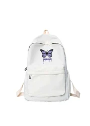 1 حقيبة ظهر للعودة إلى المدرسة، حقيبة بطبعة فراشة طازجة وحلوة، خفيفة الوزن وسعة كبيرة، مناسبة للدراسة اليومية