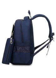 Kids 1st Grade Cartoon Cute Astronaut Backpack For Boys Navy Blue Space Man Boys Rucksack