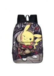 bandai Outdoor Lightweight Backpack Printing Pikhumpikachu Cartoon Backpack Student Backpack Pencil Color Boy Girl Cartoon Cute Cartoon Backpack Lipstick Brush Brush Skin Care Products Mobile Phone