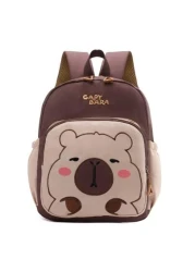 1pc Zipper Closure Fashion Cartoon Cute Capybara Backpack Suitable For Any Occasion Travel Backpack Comfortable And Adjustable Shoulder Straps Meet Basic Storage Needs Suitable For Outdoor Play Commut