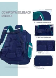 1pc Oxford Cloth School Backpack Lightweight Durable Reflective Strips Multi Compartment Extra Large Capacity Zipper Closure Suitable For Students Work Daily Commute