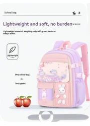 New Kids Children School Backpack 6 12 Years Old Cute Waterproof Lightweight Double Shoulder Bag For Girls 1st 6th Grade High Capacity