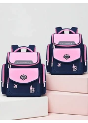 1 قطعة حقيبة مدرسية للأولاد والبنات طلاب المدارس الابتدائية ذات إغلاق سحاب، حماية للظهر وخفيفة الوزن، سعة كبي
