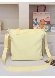 1pc New Student Tutoring Bag Casual Contrast Color Nylon Waterproof Large Capacity Shoulder Bag