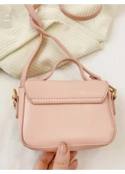 1 قطعة حقيبة يد أنيقة عصرية ذات لون أحادي وزخرفة شريط وردي جميل، حقيبة كتف مربعة صغيرة مصنوعة من جلد PU