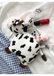 Women s Cow Shaped Oblique Shoulder Bag Asymmetric Design