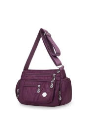 Casual Style Large Capacity Red Canvas Messenger Bag Unisex Lightweight Adjustable Shoulder Strap Zipper Closure Polyester Lining Multi Compartment Casual Shoulder Bag Crossbody Wallet