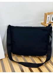 حقيبة كروس من النايلون مطبوعة بنجمة واحدة للمراهقات مع غطاء قلاب وحقيبة حمل ذات سعة كبيرة