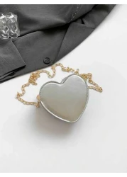 1 Piece Of Bow Pu Love Chain Bag For Girls Zipper Closure Shoulder Messenger Bag Fashionable And Versatile Candy Colored Mini Bag Lipstick Coin Purse Suitable For Daily Use