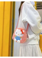 Sanrio 1 قطعة شخصية Sanrio وحقيبة كتف قطع كرتونية للوجبات الخفيفة 1 قطعة، حقيبة ظهر كتف متنوعة لسيدات على شكل قطة KT