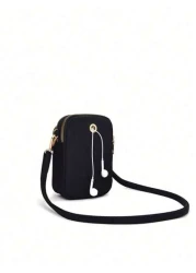 1pc Stylish And Simple Straddle Walk Mini Bag Bear Ko U Wood Printed Coin Wallet With Mobile Phone Pocket Casual Trip Back To School Gift