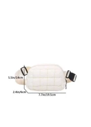 1pc Girls Plaid Stitching Thread Shoulder Bag Zip Closure Crossbody Sport Backpack Suitable For Daily Use