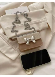 1 قطعة حقيبة كتف عصرية من البولي يوريثان بطراز غربي بسيط وأنيق ذات مربع صغير للذهاب والإياب، باللمسة الكورية ا