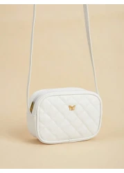 1pc Girls Metal Bowknot Diamond Grid Stitching Simple Versatile Lightweight Shoulder Crossbody Bag