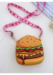 2025 New Summer Personalized Creative Quirky Cute Hamburger Bag Crossbody Bag Niche Unique Super Good Looking Small Bag