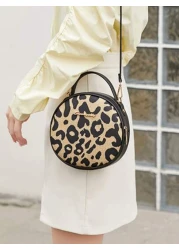 حقيبة كتف وعبر الجسم نسائية ذات طبعة نمر أنيقة، حقيبة بنقشة النمر